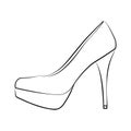high heels Outline stype vector design element