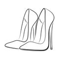 high heels Outline stype vector design element