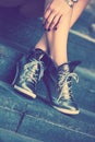 High heels sneakers Royalty Free Stock Photo