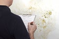 high humidity damage moldy wall inspection Royalty Free Stock Photo