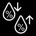 High humidity vector icon. Black and white Humidity increases and decreases illustration. Outline linear icon.