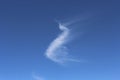 High ice crystal cirrus cloud formations in blue Australian sky.