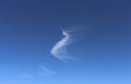 High ice crystal cirrus cloud formations in blue Australian sky.