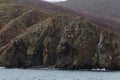 The high impregnable cliffs of Reinike Island near Vladivostok