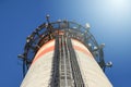 High industrial concrete chimney tower