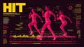 High-intensity interval training visual with dynamic running figures and data visualization elements Royalty Free Stock Photo
