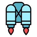 High jetpack icon vector flat