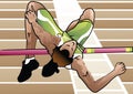 high jump athlete. Vector illustration decorative design Royalty Free Stock Photo