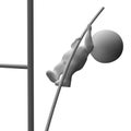 High Jump 3d Character Shows Achievement And Success