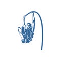 High jump design vector illustration, Athletic High jump logo template