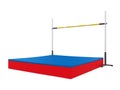 High Jump Landing Mat and Bar Isolated Royalty Free Stock Photo