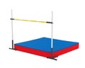 High Jump Landing Mat and Bar Isolated Royalty Free Stock Photo