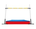 High Jump Landing Mat and Bar Isolated Royalty Free Stock Photo