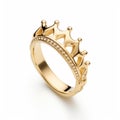 High-key Lighting Crown Ring In Yellow Gold