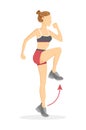 High Knees Exercise Tabata Vector Illustration