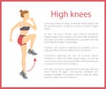 High Knees Poster Text Sample Vector Illustration