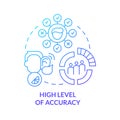 High level of accuracy blue gradient concept icon Royalty Free Stock Photo