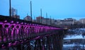 High Level Bridge With Lights Edmonton Alberta