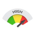 High level risk gauge vector icon.