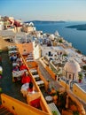 Taverna Overlooking Caldera, Santorini, Cyclades, Greece