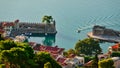 High Level View of Venetian Harbour, Nafpaktos, Greece Royalty Free Stock Photo