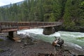 Torrential McDonald Creek in Glacier National Park, Montana after heavy rains. Royalty Free Stock Photo