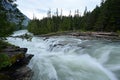 Torrential McDonald Creek in Glacier National Park, Montana after heavy rains.