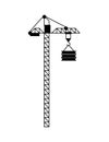 Crane with Load, Lift Equipment, Building Vector