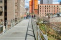 The High Line Park, New York City, Steel Bridge with People walking on it Royalty Free Stock Photo