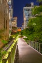 The High Line promenade at night, Chelsea, Manhattan, New York City Royalty Free Stock Photo