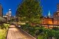 The High Line at twilight. Chelsea. Manhattan, New York City Royalty Free Stock Photo