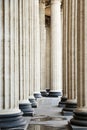 High marble columns as background, architectural design in style of classicism. Architectural pattern Royalty Free Stock Photo