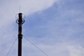 Chimney steam pipe of industrial manufacturing plant under the b Royalty Free Stock Photo