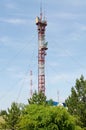 High metal tower for of television broadcasting