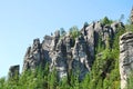 High and mighty sandstone rock towers in Adrspach