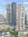 High modern architecture skycrapers in Sao Paulo, Brooklin region