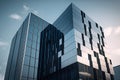 High modern office building with windows. Generative AI