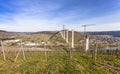 High Moselle Bridge construction side view over the Moselle vall Royalty Free Stock Photo