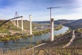 High Moselle Bridge construction side view over the Moselle vall Royalty Free Stock Photo