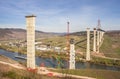High Moselle Bridge construction side view over the Moselle vall Royalty Free Stock Photo