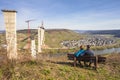 High Moselle Bridge construction side view over the Moselle vall Royalty Free Stock Photo