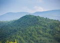 High mountain.Blue mountains and clouds