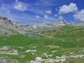 High mountain sky lake dolomiten italy Royalty Free Stock Photo