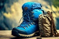 High Mountain Boots for Mountain Travel with Hiking Travel Backpack