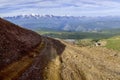 High mountain dangerous road in the Altai Mountains Royalty Free Stock Photo