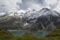 High mountain glacier over the lake Royalty Free Stock Photo