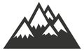 High mountain peak black logo. Outdoor travel icon