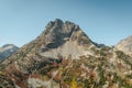 High mountain peak and range at the top of maple pass hike in north cascades national park in norther washington state unites Royalty Free Stock Photo