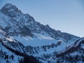 High mountain peaks in the Chamonix Valley in the French Alps.