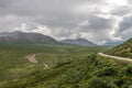 High Mountain Road in Alaska`s Denali National Park Royalty Free Stock Photo